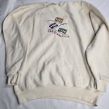 Vintage San Fransico Cable Car Lombard St Pullover Sweatshirt Santee Size L USA picture