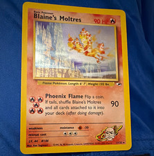 Blaine's Moltres 001/132 Gym Heroes Holo Rare Unlimited English 90 HP picture
