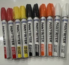 10x New Markal Valve Action Paint Markers Red White Yellow Black Orange Value picture