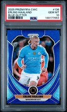 2025 Panini Prizm FIFA CWC Erling Haaland Blue Glitter /149 PSA 10 Gem M picture