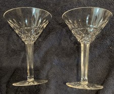 Set of 2 Waterford Crystal Lismore Martini Glasses 6 1/8