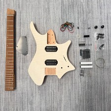 Unfinished DIY Electric Guitar Kit Flame Maple Veneer Roasted Maple Neck picture