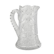 Antique American Brilliant Period Cut Glass Water Pitcher picture