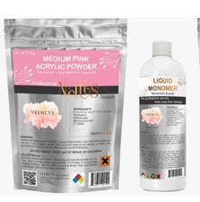 Veency Sculpting Powder Acrylic Nail pink and liquid monomer(16 oz+16 oz Combo) picture