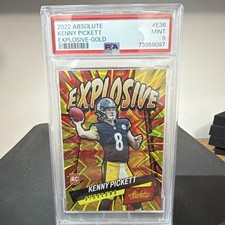 Panini 2022 Absolute Kenny Pickett Steelers Explosive Gold #E36 /10 PSA 9 picture