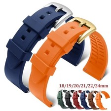 18mm 20mm 22mm Soft Silicone Watch Band Divers Replacement Strap Quick Release picture