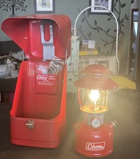 🔥Vintage  9-65 Coleman 200A Lantern & Vintage  Coleman Metal Case 🔥 picture