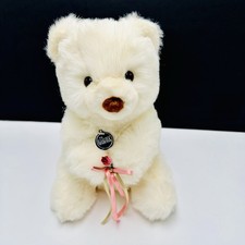 Vintage 1977 Gund Golly Golly White Teddy Bear Plush w/ Rose 10” Original Tag picture