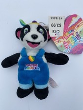 🌈 Vintage Lisa Frank Panda Painter Plush Keychain Bag Clip NWT Rare 90s 🐼 picture