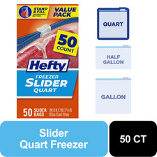 Hefty Slider Quart Freezer Bags, 50 Count picture