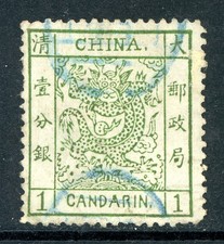 GANDALF - China 1882 Large Dragon 1¢ Green Scott #4  (CSS 4) VFU C338 picture