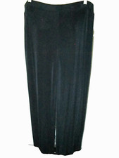 CHICOS TRAVELERS NAVY BLUE LIQUID FABRIC WIDE LEG PULL ON PANT SZ 2 EXC COND picture