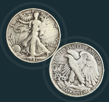 1941-S 50C Walking Liberty Half Dollar. F Fine 90% Silver. Circulated picture