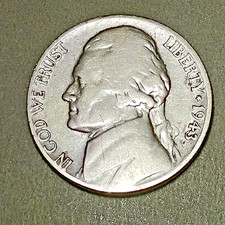 1943-S Jefferson Silver War Nickel / Actual coin shown picture