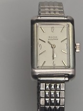 VINTAGE BULOVA ACCUTRON TANK Tuning Fork  WATCH - GOLD 10kt Rolled 214 N3 1973 picture