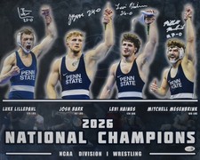 Penn State / PSU Wrestling 2026 National Champs Signed x 4 16x20 Photo JSA 10002 picture