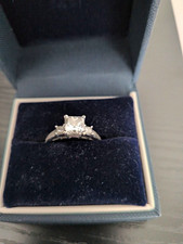 Blue Nile 1.5CT Princess Cut Natural Diamond Engagement Ring picture