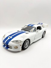 Vintage 1997 Maisto Dodger Viper GTS-R White/Blue Diecast Model 1:18 Scale picture