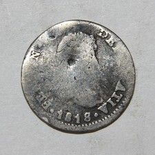 1818/7 Mexico Half 1/2 Real Strong Overdate -627- picture