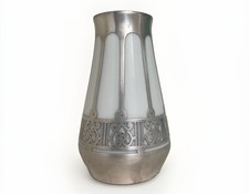 Loetz Style Bohemian Pure Silver 1000/1000 Overlay Decorate Porcelain Bud Vase picture