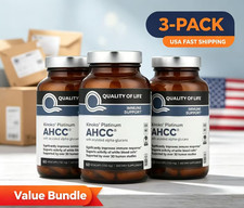 3 Pack Quality of Life Labs Kinoko Platinum AHCC 750 mg - 180 capsule picture