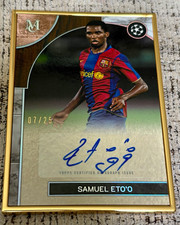 2025-26 Topps Museum UCL Samuel Eto'o FC Barcelona #FA-SE Framed Auto Gold /25 picture