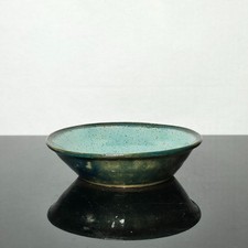 Signed Sheila 2010 Studio Art Pottery Aqua Green Bowl picture