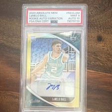 Panini 2020-21 Absolute LaMelo Ball RC Auto RAV-LAM L1 PSA 9/10 picture