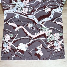 Vtg 1950s 1960s MCM MidCentury Curtain Panel Cotton Fabric Butterflies Branches picture