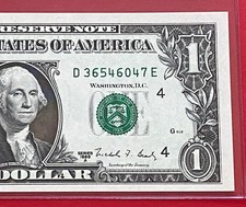 1988 A $1 DOLLAR BILL (CLEVELAND D ) Block D-E UNCIRCULATED picture