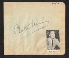 Chester Morris American Actor Original Signed Autograph Album Page Dated 1939 picture