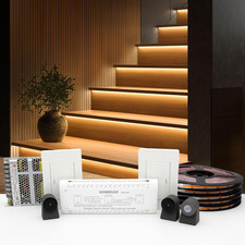 Motion-Activated LED Stair Lights 48 Strip Warm White 12 Steps Indoor Kit picture