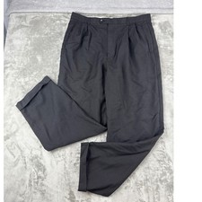 Zanella Trousers Mens 36 Duncan Charcoal Micro-Dot Pleated Wool Silk EUC picture