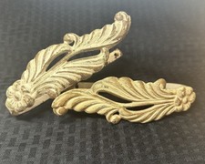 Vintage French Shabby Chic Two Curtain Tiebacks Floral Botanical Ornate Metal  picture