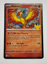 Moltres - 096 Pokemon 30th Celebration Black Star Promo Cosmo Holo Near Mint picture