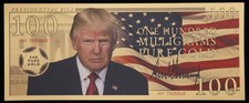 2025 Official Donald Trump Presidential 24K .9999 100 Milligram Gold Aurum Note picture