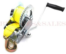 2000lb Hand Winch Hand Crank Strap Heavy Duty Winch ATV Jet Ski Trailer Boat NEW picture