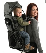 Luvdbaby Baby Hiking Backpack Carrier Toddler Sun Canopy Rain Cover Gray/Black picture