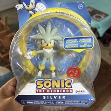 Jakks Pacific SILVER Sonic The Hedgehog 4” Figure Rare HTF OPEN Vintage Wave 7 picture