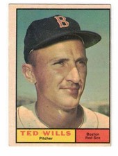 1961 Topps #548, Ted Wills, Boston Red Sox, No Creases, OC picture