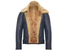 Mens Genuine Sheepskin Leather B3 Bomber Jacket Shearling Fur Winter Flight picture