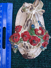 1920 Vintage Hubley Cast Iron Flower Basket Door Knocker picture