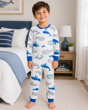 Carter's Toddler boys' 1-Piece Whale 100% Snug Fit Cotton Footless PJs 5T picture