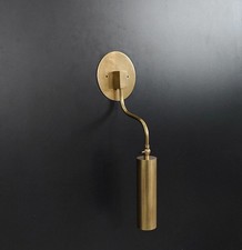 1920s Italian Raw Brass Wall Sconce Single Light Vintage Style Wall Lamp Fixture picture