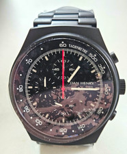 Dan Henry Maverick 41mm Black Quartz Chronograph Tachymeter Watch Box Papers picture