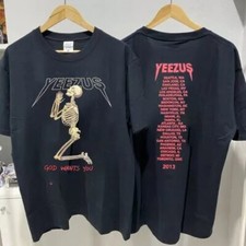 Kanye West 2013 Yeezus Tour God Wants You Cotton Black Unisex T-shirt S-5XL picture