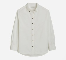 Madewell Oversized Button-Up Shirt in Oxford Women's Size XXS in White NWT picture