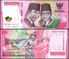 100,000 Indonesia 2022-2025 RUPIAH Circulated 100000 IDR 100k Indonesian picture