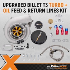 Billet Turbo GT3076 GT3037 GT30 T3 Flange 500HP + Oil In & Return Line Kit picture