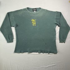 Vintage Rubber Soul Pearl Jam Shirt Mens X-Large Green Waffle LS Distressed picture